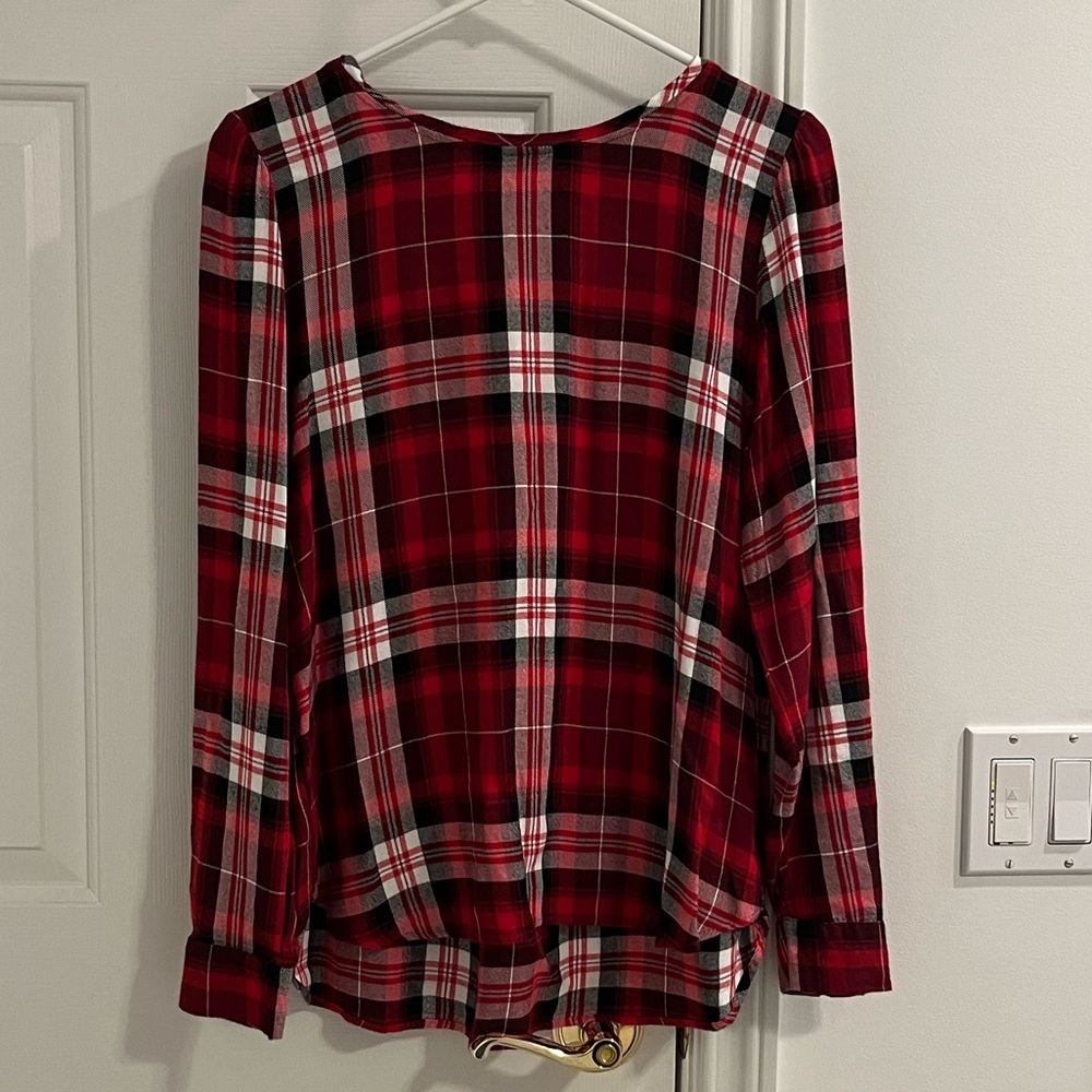 LOFT Red Flannel Shirt